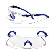 Defender Safety OPTIFENSE VS3 Anti Fog, AntiScratch, Premium CLEAR Safety Glasses, ANSI Z87  Blue OF-VS3-03